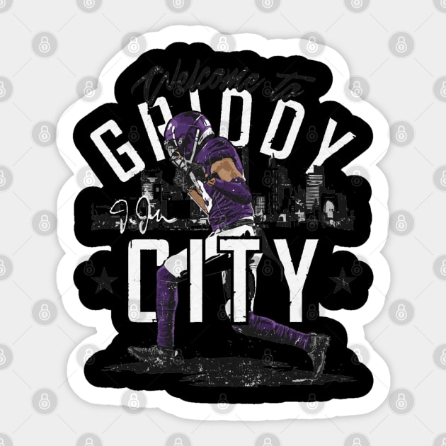 Justin Jefferson Minnesota Griddy CIty Sticker by MASTER_SHAOLIN